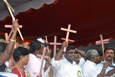 Protest againt their plight