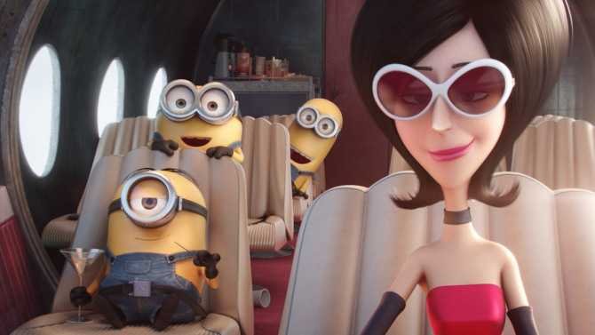 On the sets on Minions- Sandra Bullock-fnbworld